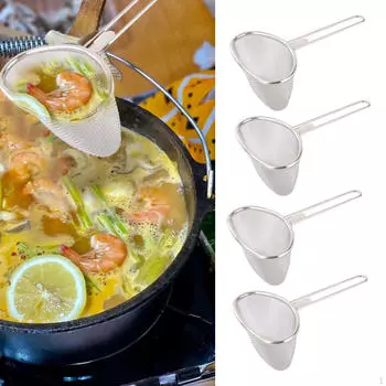 4 шт. пищевой дуршлаг, кухонный сетчатый фильтр, портативный дуршлаг для пельменей, сливной горшок Horizontal handle