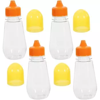 4 шт. Пластиковая бутылка для меда, кетчуп, прозрачная канистра для хранения джема, держатель для домашних животных