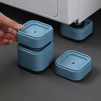 4 шт. Пластиковая регулируемая подставка для ножек стиральной машины, повышающая антивибрационный коврик, нескользящий кронштейн для холодильника, инструмент для поддержки 4pcs синий