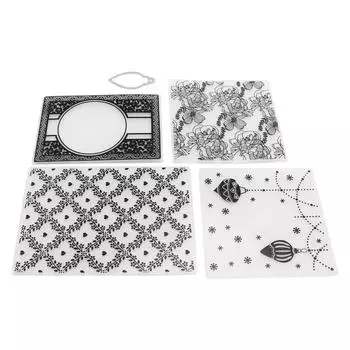 4 шт. Пластиковые декоративные шаблоны для папок для тиснения для изготовления открыток в скрапбукинге
