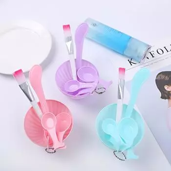 4 шт., пластиковые костюмы для изготовления масок, миска, кисть, ложка для косметологии, инструменты для маски «сделай сам» зелёный