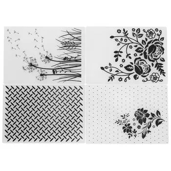 4 шт. Пластиковые папки для тиснения Изготовление открыток Скрапбукинг Тисненый шаблон Бумага Ремесло