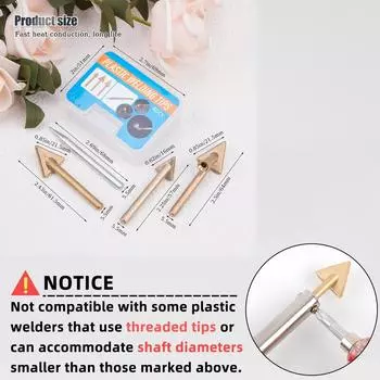 4 шт. пластиковый сменный наконечник для сварки, медный сменный наконечник для сварки для ремонта бампера автомобиля латунный