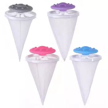 4 шт., плавающая сетка для ловли волос, стиральная машина, сетчатый мешок для удаления волос, многоразовый, устойчивый 4pcs разноцветный