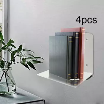 4 шт. плавающие книжные полки, органайзеры для книг, сверхмощные невидимые держатели для книг, настенные полки белый