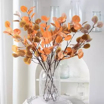 4 шт. поддельные листья, реалистично выглядящие, прозрачные вены, натуральный цвет, простой уход, имитация листьев эвкалипта в помещении и на открытом воздухе