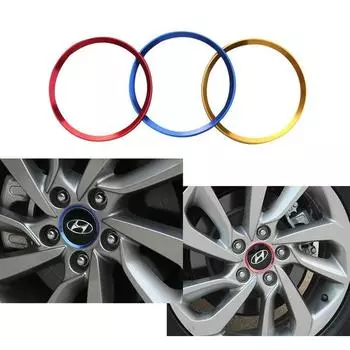4 шт. Подходит для Hyundai Tucson 2015 центр колеса алюминиевый сплав Наклейка новые аксессуары автомобильный стиль красный
