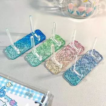 4 шт. Подставка для знака Kpop Water Ripple, акриловая прозрачная, небольшая стойка для хранения карт, квадратная подставка для знака небесно-голубой
