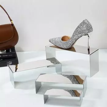 4 шт. подставки для дисплеев, нержавеющие, высокая устойчивость, зеркальная отделка, легко чистить, держатели для хранения ювелирных изделий, косметики, подставки для кексов серебряный