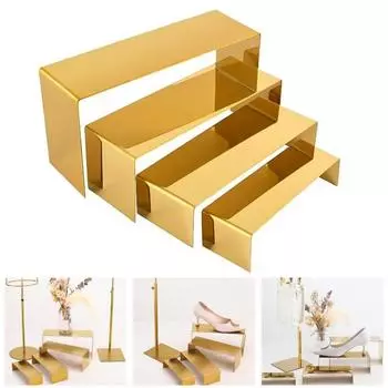 4 шт. подставки для дисплеев, нержавеющие, высокая устойчивость, зеркальная отделка, легко чистить, держатели для хранения ювелирных изделий, косметики, подставки для кексов серебряный