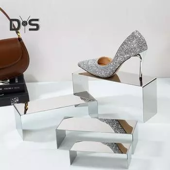 4 шт. подставки для дисплеев, нержавеющие, высокая устойчивость, зеркальная отделка, легко чистить, держатели для хранения ювелирных изделий, косметики, подставки для кексов серебряный