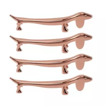 4 шт. подставки для палочек для еды, цинковый сплав, покрытие, многоразовые, подставка для обеденной ложки, для удержания ложки, вилки, роза Rose Gold Sausage Dog