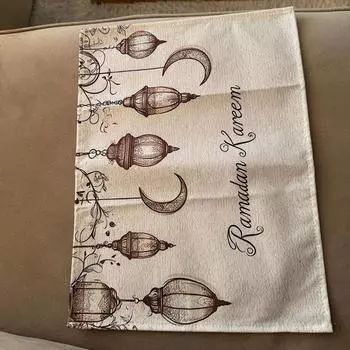 4 шт. подставки под тарелки Рамадан Ид Мубарак Рамадан Карим Луна Кухня Обеденный стол для праздничного стола Decoratio X7F6 White-4pcs