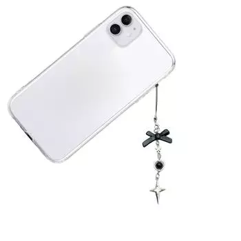 4 шт., подвеска со звездой и бантом, подвеска для телефона, веревка, милый ремешок-цепочка для телефона, украшение для сумки, ремешок, брелок, аксессуар розовый