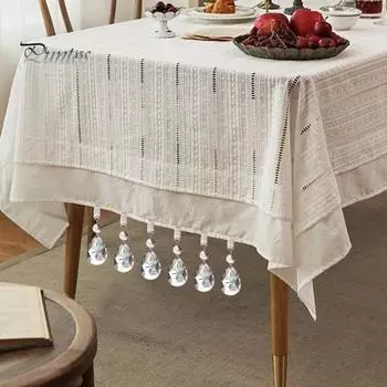 4 шт., подвески для скатерти, металлический зажим в форме кристалла, стеклянная каплевидная блестящая подвеска-призма, украшение для дома A