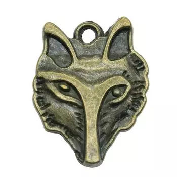 4 шт. Подвески с изображением волка, античная бронза, цинковый сплав, 31X24 мм