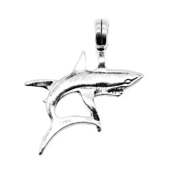 4 шт. Подвески в виде акулы женские ювелирные изделия антикварного серебряного цвета бренда: WYISYWG 33x38 мм