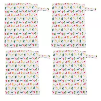 4 шт. Подвесная сумка для детской коляски, хлопковая, с принтом, водонепроницаемая, портативная, с одной молнией 30x40 см