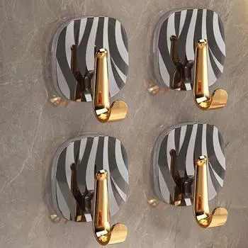 4 шт. Подвесные крючки для ванной комнаты, настенные крючки для ключей, сумок, крючок на стену в стиле легкой роскоши, крючок для ключей, одежды, пальто, полотенец чёрный