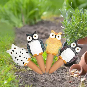4 шт. поливочные колья для растений, капельницы, портативные фарфоровые шипы для капельного орошения в виде совы