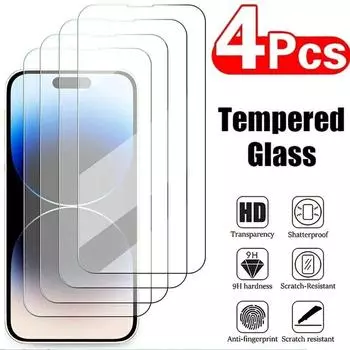 4 шт. полная защита экрана для iPhone X XR XSMax 12 13 Mini 14 Plus стекло закаленное стекло для iPhone 15 14 13 12 11 Pro Max Huawei P Smart 2019 чистый