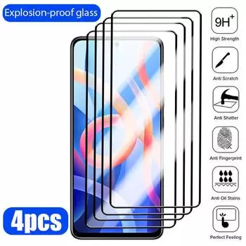 4 шт. Полное покрытие противоударная защита экрана для Redmi Note 12 11 10 9 9S 8 8T 7 HD прозрачное закаленное стекло для Redmi 9 9A 9C 10 8 7 redmi 7 чёрный