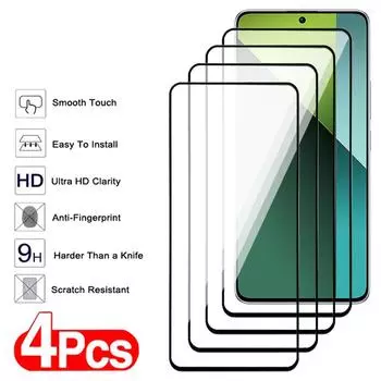 4 шт. полное защитное закаленное стекло для Xiaomi Redmi Note 13 12 12T Pro Защитная пленка для экрана Redmi 12C 13C A1 A2 Plus стеклянная пленка Xiaomi Mi 9 SE чистый