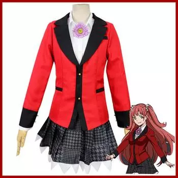 4 шт. полный комплект аниме Kakegurui Yumemite Yumemi косплей костюм Jabami Yumeko косплей костюм Игараси Саяка униформа S