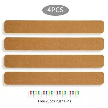 4 шт. полоски из пробковой доски с кнопками-гвоздиками, самоклеящаяся доска для заметок, офисные принадлежности, доска для сообщений, стол 4pcs