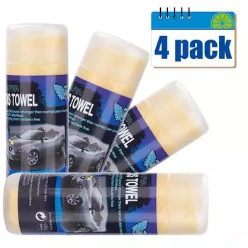 4 шт. Полотенце из искусственной замши премиум-класса безворсовая ткань для чистки салона автомобиля суперабсорбирующая сухая ткань желтого цвета CHINA