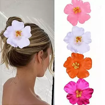 4 шт. популярный гибискус EVA имитация гибискуса гавайский цветок свадебный нагрудный цветок головной убор аксессуар сухой цветок заколка для волос