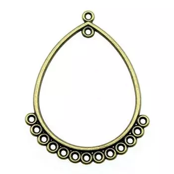 4 шт., пористые серьги, разъем для ювелирных изделий, аксессуары, античная бронза, цвет цинкового сплава, 47X35 мм