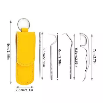 4 шт. портативный держатель для зубочисток из нержавеющей стали набор для ухода за полостью рта удаление зубного камня профессиональная чистка зубов серебряный