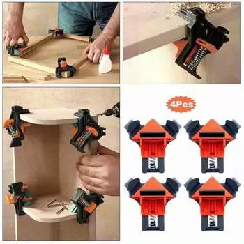 4 шт. Портативный прямоугольный зажим для деревообработки, пружинный зажим, 90-градусный локатор, набор принадлежностей для электроинструмента