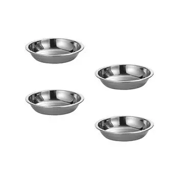 4 шт. Посуда для сервировки из нержавеющей стали Круглая миска для соуса, тарелка для фруктов и десертов, поднос для сервировки, плоская тарелка, столовая посуда 9CM