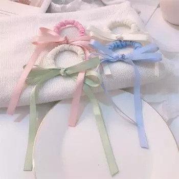 4 шт. Повязка на голову с ленточным бантом; Эластичная повязка для волос для хвоста; Аксессуары для волос