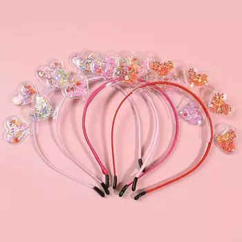 4 шт. Повязки на голову в форме сердечек ко Дню святого Валентина для девочек, повязки на голову с сердечками любви для девочек, детские аксессуары для волос для вечеринок
