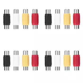 4 шт. позолоченный разъем RCA «мама» на разъем RCA «мама» AV-адаптер (Серебряный) .