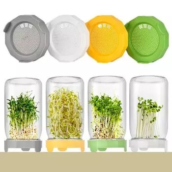 4 шт. ПП банка Мейсона крышка для проращивания сетчатая крышка для проращивания семян фасоли крышка для проращивания урожая серый