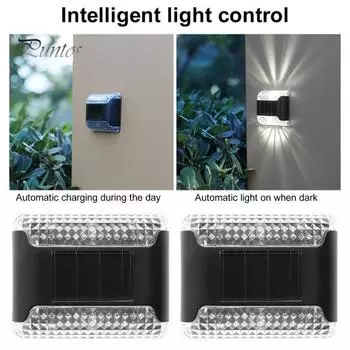 4 шт., практичные, не требуют проводки, автоматическое включение/выключение, солнечные настенные светильники, солнечные уличные садовые настенные светильники, светильники, садовые аксессуары Warm light