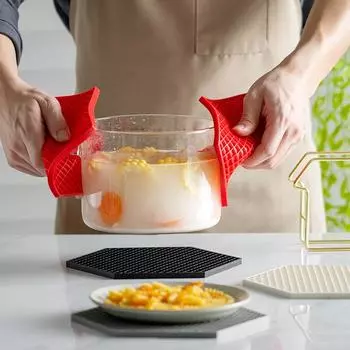 4 шт. практичных ковриков в форме сот, термостойкие силиконовые подставки, защитите свои столешницы с помощью этой стильной подставки под приборы 4Pcs чёрный