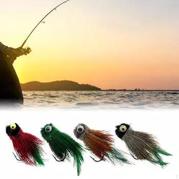 4 шт. приманки для рыбалки нахлыстом, искусственные уличные приманки, набор окуней для
