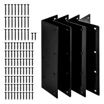 4 шт. приподнятый угловой кронштейн для садовой кровати, прочная углеродистая сталь, простая сборка, металлическая опора для садовой кровати 4pcs