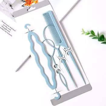 4 шт. приспособление для создания пучков и заколки для волос, повседневный набор инструментов для плетения косичек для женщин, всесезонный набор аксессуаров для укладки волос ежедневно