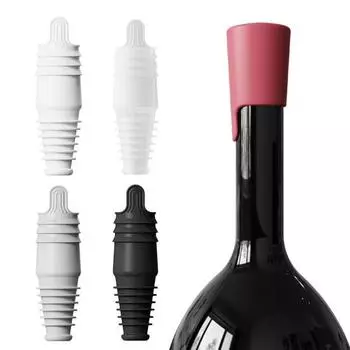 4 шт. пробки для вина, силиконовые пробки для бутылок вина, многоразовые герметичные уплотнители для бутылок для вина, пива, шампанского прозрачный