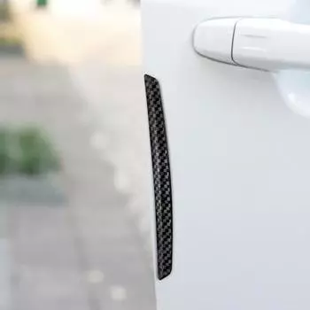 4 шт., прочная сменная защитная кромка для двери, углеродное волокно, защита от натирания, защита для края двери автомобиля