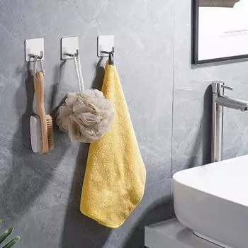 4 шт. прочных настенных крючка, самоклеящиеся крючки для вешалок, грузоподъемность 15 фунтов A Oblique