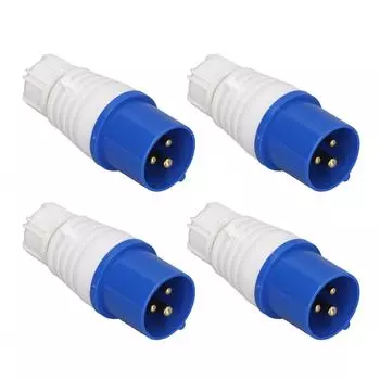 4 шт. промышленных вилок 3-контактных 16A IP44 водонепроницаемые сменные розетки PP и латунь 220250 В