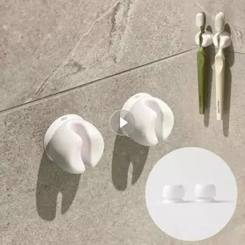 4 шт. простой силиконовый держатель для зубных щеток (с присоской) Аксессуары для ванной комнаты Товары для дома Товары для дома