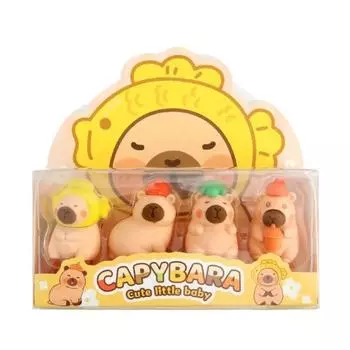 4 шт. протирание модель игрушки ластик красивый карандаш резиновый милый капибара ластик детские игрушки Style A